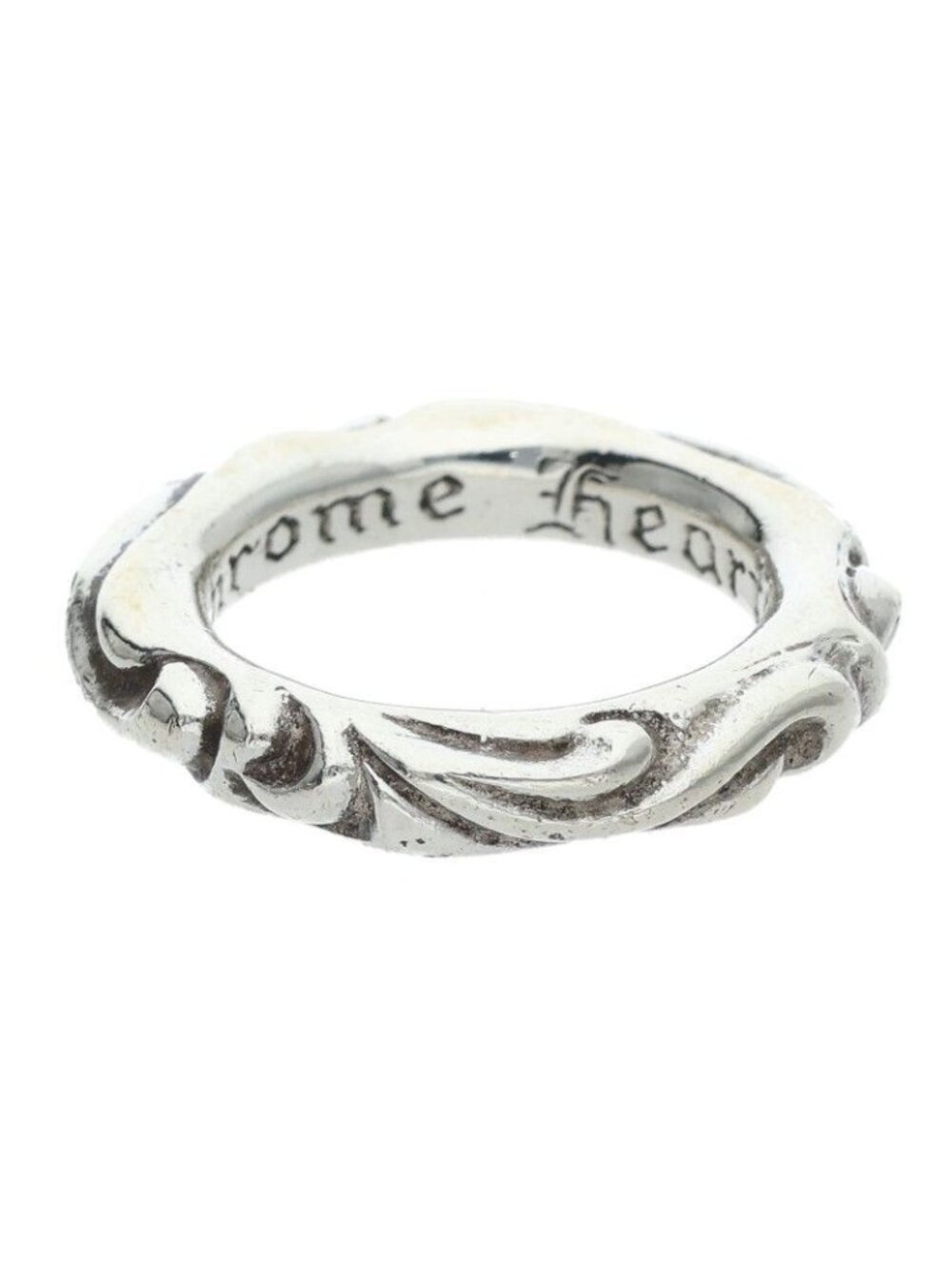 Chrome Hearts Scrl Band Scroll Silver Ring